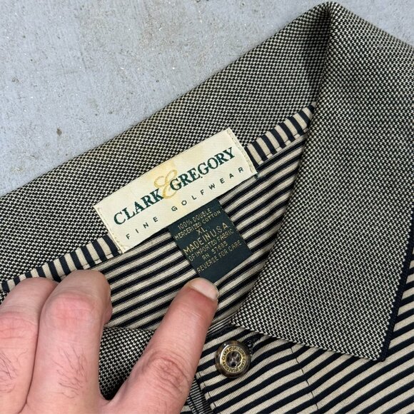 Clark Gregory Long Sleeve Polo Golf Shirt Glen Abbey Made in USA Cotton XL - Picture 6 of 7